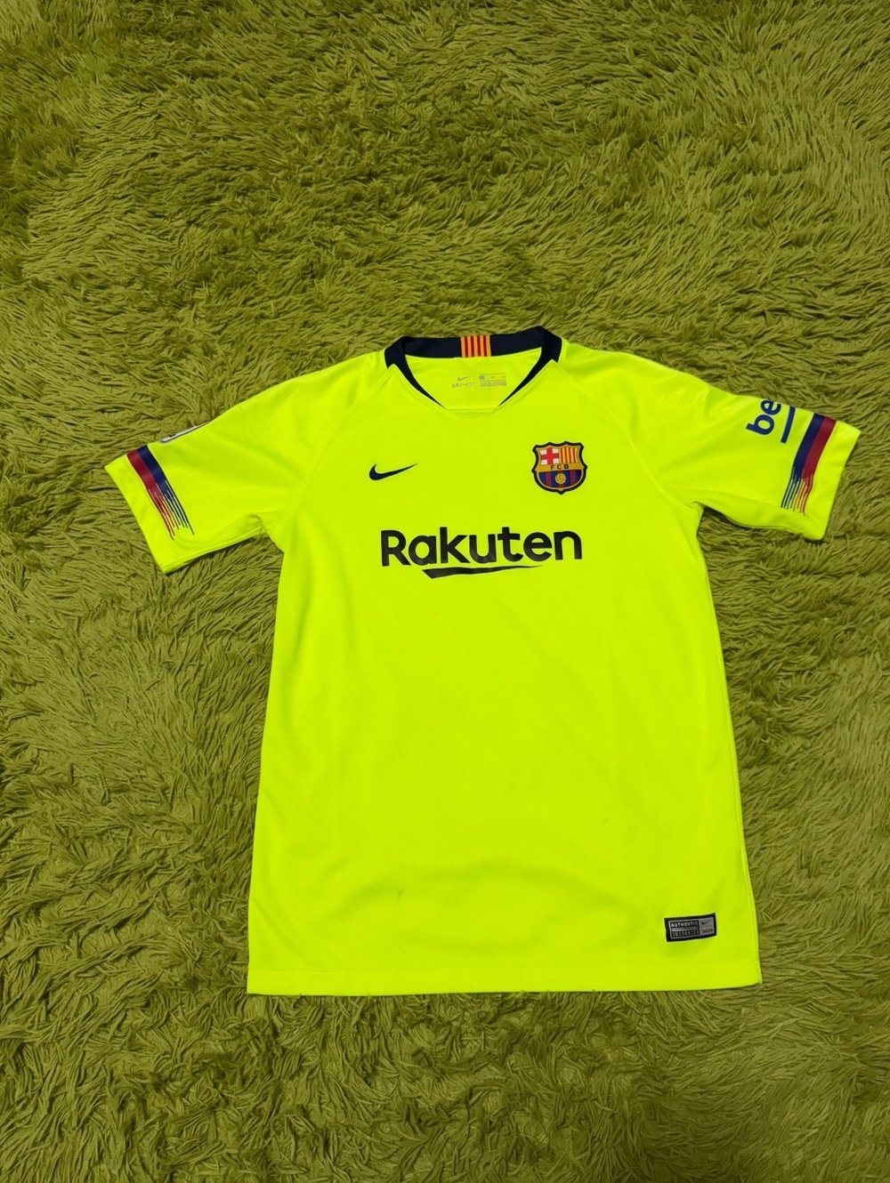 Nike FC Barcelona Away Jersey 2018-19 Volt Soccer Jersey Rakuten Youth XL